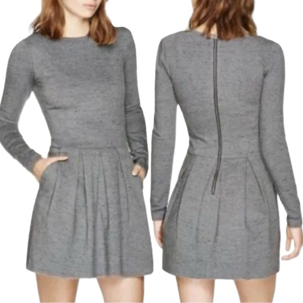 Wilfred Tartine Dress Size 6 Heathered Gray Fit & Flare